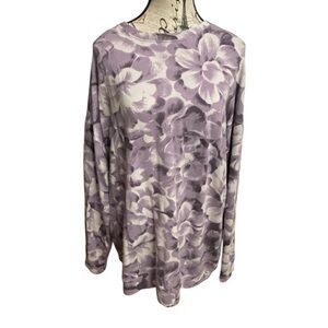 Athleta Balance Floral Print Pullover Sweatshirt Size Large